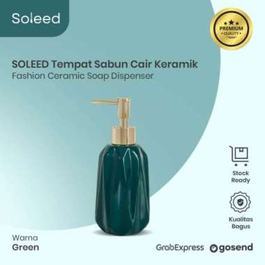 SOLEED Tempat Sabun Cair Keramik Fashion Ceramic Soap Dispenser HF-800 - Hitam Hijau