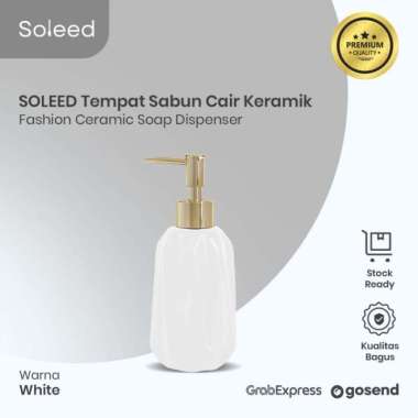 SOLEED Tempat Sabun Cair Keramik Fashion Ceramic Soap Dispenser HF-800 - Hitam Putih