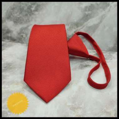 DASI PRIA DASI /ZIPPER MERAH POLOS DASI SIAP PAKAI - merah 06