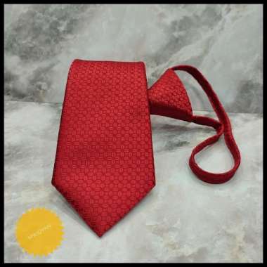 DASI PRIA DASI /ZIPPER MERAH POLOS DASI SIAP PAKAI - merah 02
