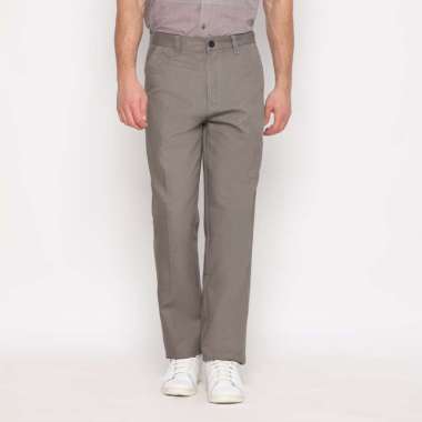 POLICE Celana Panjang Semi Formal Corak Katun Abu Pria 29 Abu