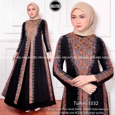 Ada JUMBO gamis turkey abaya muslim 1590 1606 1603 1569 1624 1332 ori by megastore farzolla 1332 XXL
