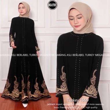 Ada JUMBO gamis turkey abaya muslim 1590 1606 1603 1569 1624 1332 ori by megastore farzolla 1569 L