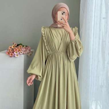 SADA DRESS by TALAOUTFIT | Gamis Rayon Crinkle | Lengan Balon | Gamis Kondangan | Seragam Lebaran | 