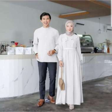 Cp Cleo Couple Baju Muslim Pasangan Bahan Shakila Size L Xl Putih