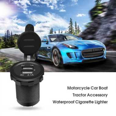 Motorcycle USB Charger Smartphone Dual Port Waterproof 2.1A 12V