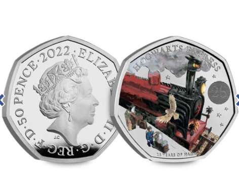 Koin Hogwarts Express - 2022 UK 50p Silver Proof Color