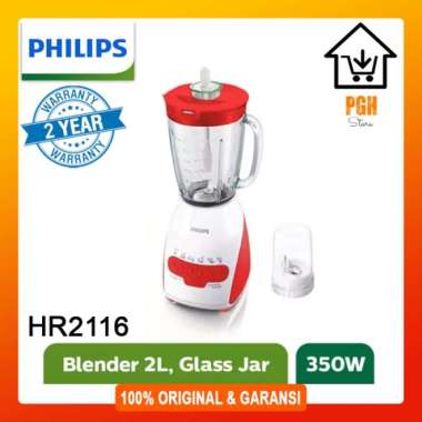 (HARGA PROMO) Philips Blender Gelas Kaca HR 2116 (Grey) Merah Multicolor
