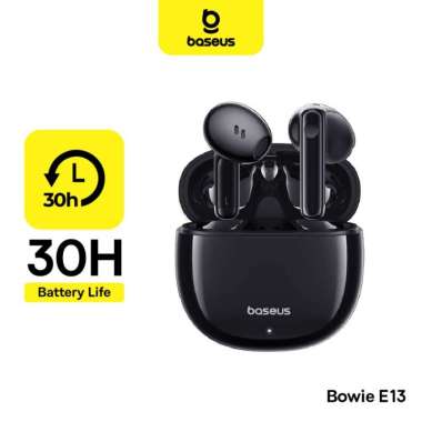BASEUS BOWIE E13 TWS BLUETOOTH 5.3 EARBUDS LOW LATENCY MODE Hitam