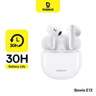 BASEUS BOWIE E13 TWS BLUETOOTH 5.3 EARBUDS LOW LATENCY MODE Putih