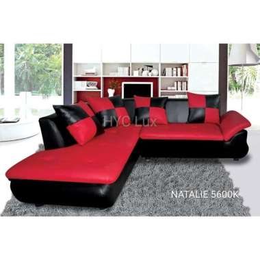 Sofa sudut natalie HJ LUX elegant kursi busa kulit ruang tamu