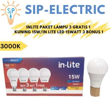 Inlite Paket Lampu 3 Gratis 1 Kuning 15w / In Lite Led 15 Watt 3 Bonus 1