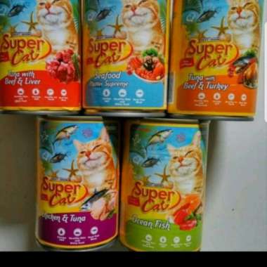 cat food super cat 409 grm wet food makanan basah kucing tuna beef