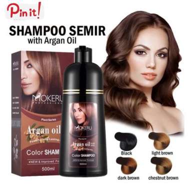 Mokeru Shampoo Argan Oil Dye hair shampoo/Shampoo Semir Pewarna Rambut Herbal/Pewarna Rambut Permane