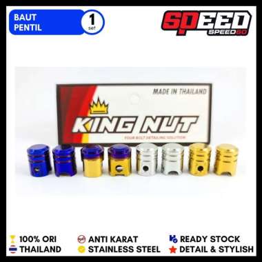 Tutup Pentil Piston dan Mur Pentil Probolt Thailand Stainless Steel King Nut Hanya Tutup Pentil Silv