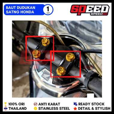 Baut Dudukan Stang PCX ADV Fino 125 XRide Probolt Thailand Stainless Steel King Nut Kerucut Gold