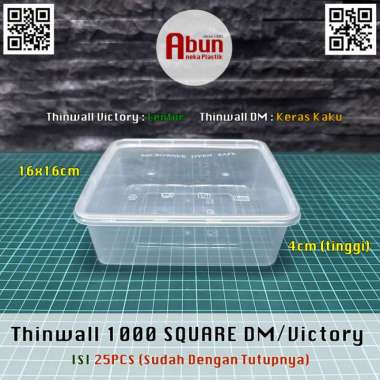 Thinwall 1000 ML Square Isi 25pcs (DM/OTI) DM