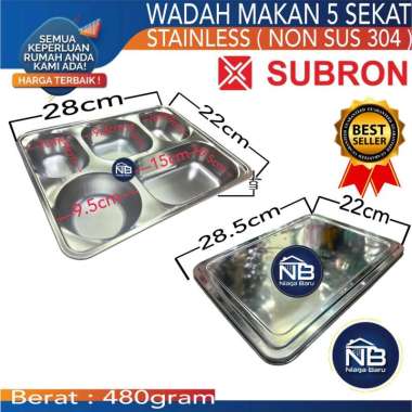 Food Tray Tempat makanan / piring stainless dengan tutup Stainless Plato