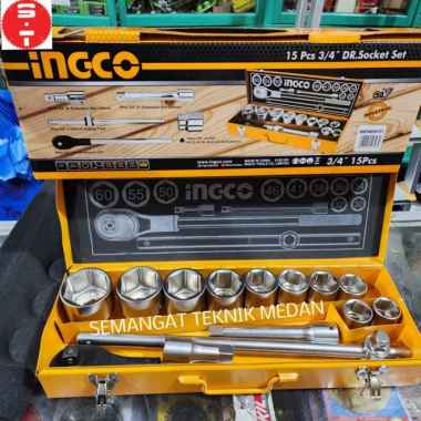 HKT034151 KUNCI MATA SOK SOCK SOCKET SET 3/4" 30-60 mm 15 PCS INGCO
