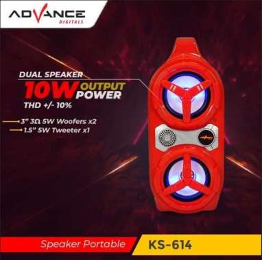 Advance KS-614 Speaker Portable Bluetooth dengan 1 Mic Wireless Karaoke