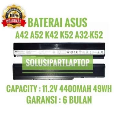 Baterai Ori Laptop Asus K42F K42J K42JC K42JE K42 K52 A32-K52