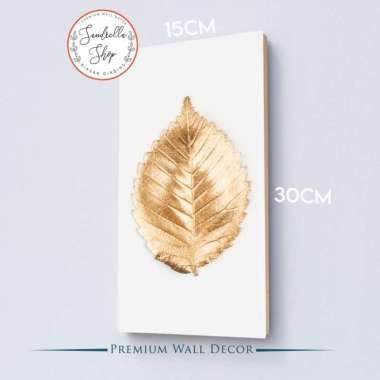 Hiasan Dinding Kayu Tropical Leaf Daun Natural Gold Monstera Wall Deco MD7