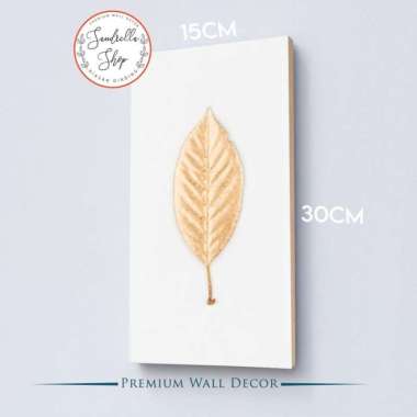 Hiasan Dinding Kayu Tropical Leaf Daun Natural Gold Monstera Wall Deco MD4