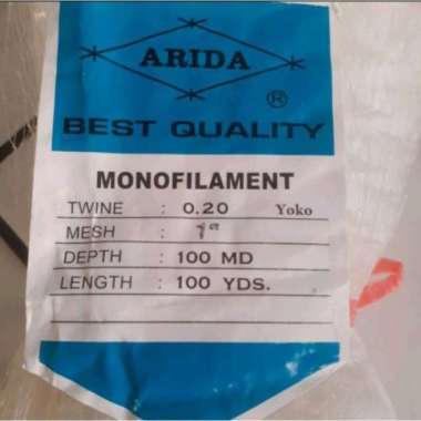 Jaring Senar/ Jaring Ikan 0.20 100x100 YOKO Cap ARIDA 3"