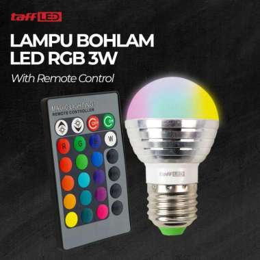 Lampu Bohlam LED RGB 3W 16 Color E27 with Remote Control 2835 Lampu Taman Tenaga Tempel Dinding Tanp