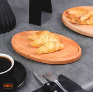 Wadah Saji Makanan Piring Kayu Mahoni - INPI besar