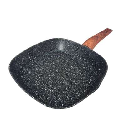 Wajan BBQ Grill Pan Marble Anti Lengket YOSHIKAWA Marble Ceramic 24 cm