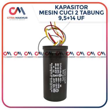 Kapasitor Mesin Cuci 2 tabung 9,5 uF dan 14 uF Washing Machine Capasitor 4 kabel 9,5 & 14 mikro LG