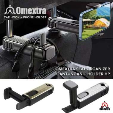 Gantungan + Holder Hp Mobil Car Hook Phone Holder Gantungan Jok Mobil Hook Adjustable Phone Holder F