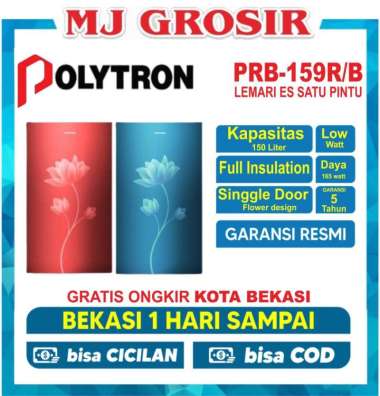 KULKAS POLYTRON PRB 159 LEMARI ES 1 PINTU PRB159 PRB 159