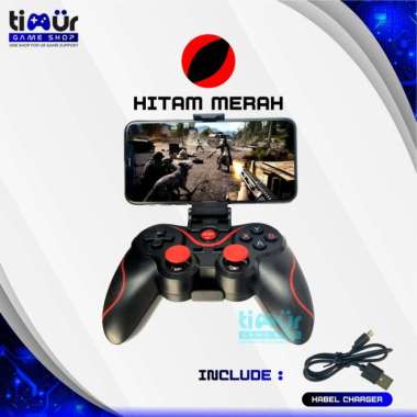Stik Stick Gamepad Wireless Joystick Bluetooth HP PC Laptop Android X3 PRO Hitam Merah
