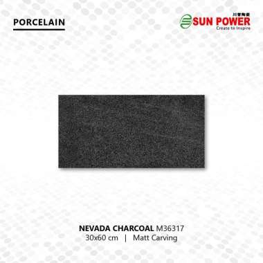 Granit Dinding Matt Carving - Nevada Series 30x60 | Sun Power Charcoal
