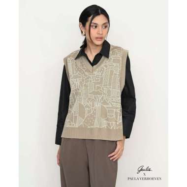 Geulis.id x Paula Verhoeven / LENNOX KNIT VEST / VEST WANITA S CREAM