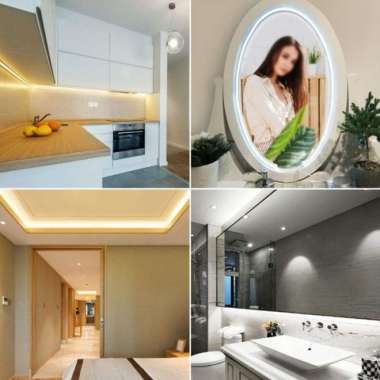 Lampu LED Strip 3 Meter 120 LED 24 W Pita Flexible Dimmable Touch Switch Plafond Almari pakaian buff
