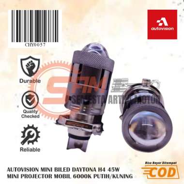 Autovision Daytona 45 Watt Mini BiLED H4 Sepasang Lampu Depan Projector Mobil