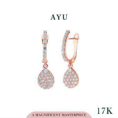 AYU Anting Emas Jepit - Pave Earrings With Mini Pave Teardrop 17K Rose Gold 17K Rose Gold