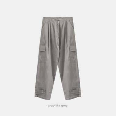 Bigissimo - Posie Cargo Pants | Celana Wanita Cargo Pants Polos Big Size Jumbo 3X GRAPHITE GREY