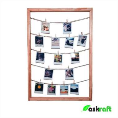 Askraft Frame Bingkai Foto Stand Polaroid Kayu Solid