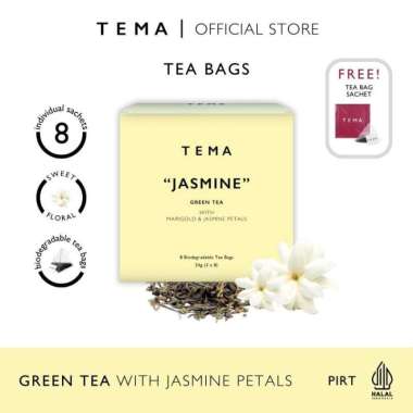 Jasmine Tea | Teh Hijau Jasmine | Jasmine - TEMA Tea | Tea Bags 8 Servings | Blend