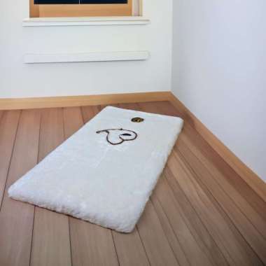 Sajadah Bulu Rasfur 115x65x5cm motif premium lebih tebal LP Putih