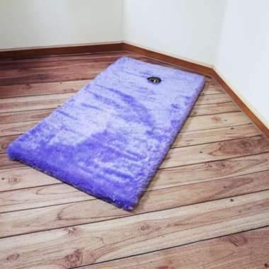 Sajadah Bulu Rasfur 115x65x5cm motif premium lebih tebal LP Ungu muda