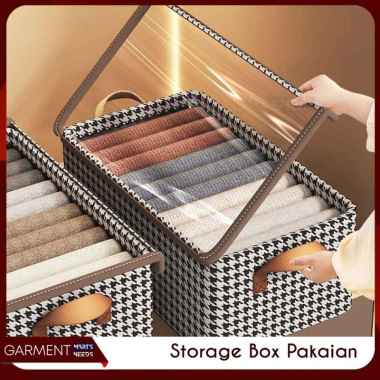 Box Storage Tutup Lipat Portable Kontainer Kotak Penyimpanan Baju Selimut Lemari Susun Premium Quali