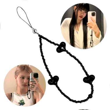 Phonestrap Love ala Blackpink Double Heart Beads Phone Strap Tali Gantungan HP Kpop Idol Korea Girlb