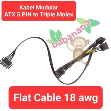 Kabel modular 5 pin to Triple molex fan psu connector adapter splitter