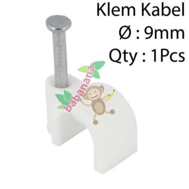 Klem Kabel diameter 9mm pengatur manajemen cable clip klip dinding