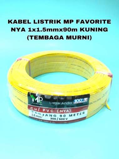 Kabel Listrik MP Favorite NYA 1x1.5MM x 90M Kuning tembaga murni